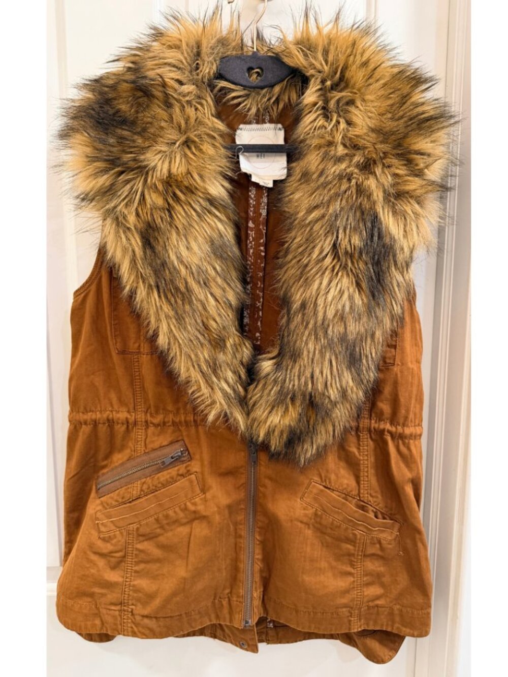 Anthropologie HEI HEI Faux Fur Utility Vest L